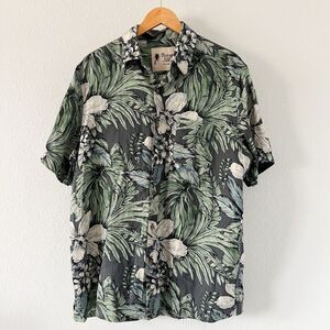Vintage Silk Circs 1969 Hawaiian Shirt Mens L Silk/Linen Button Up Short Sleeve